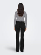 ONLY Blush Mid Waist Flared Black Denim Jeans BLACK DENIM detail view