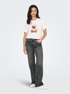 ONLY Juicy Low Waist Wide Grey Jeans GREY detail view