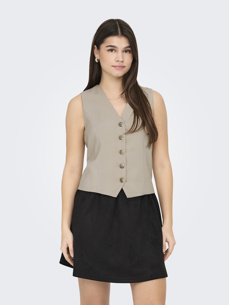 Ladies Iris Life Waistcoat-Pure Cashmere-Model Front View