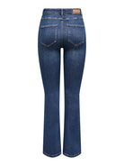 ONLY Mila High Waist Flared Denim Jeans DARK BLUE DENIM model front view