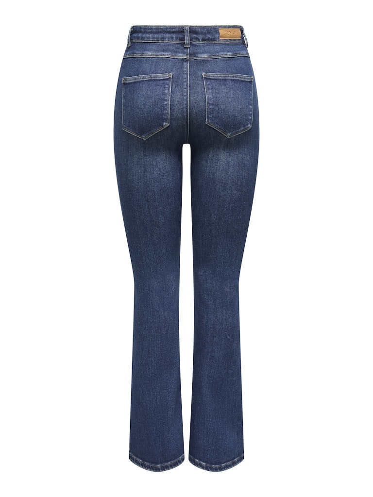 ONLY Mila High Waist Flared Denim Jeans DARK BLUE DENIM model front view
