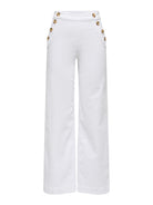 ONLY Madison High Waist Button Wide Denim 730-White Denim White DENIM front view