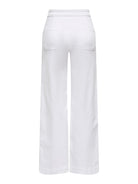 ONLY Madison High Waist Button Wide Denim 730-White Denim White DENIM flat front view