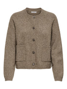 ONLY Piemonte L/s Knit Cardigan - Walnut Walnut front view