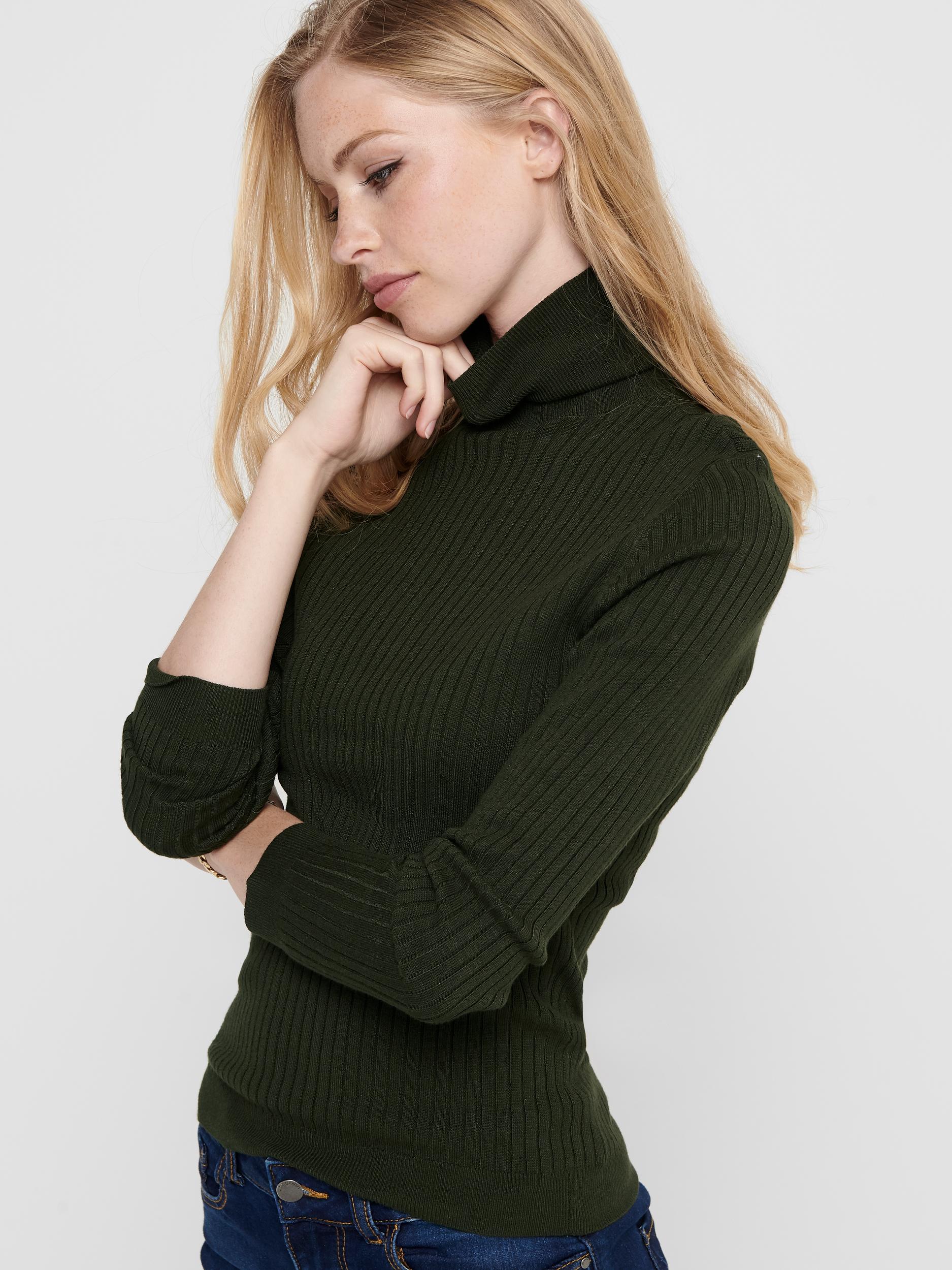 Ladies Karol Long Sleeve Rollneck Pullover Knit-Rosin-Side View