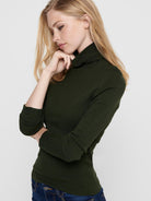 ONLY Karol Long Sleeve Rollneck Pullover Knit-Rosin Rosin back view