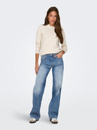 ONLY Rica Life Long Sleeve Birch Pullover Knit - Birch Birch model front view