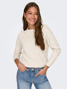 ONLY Rica Life Long Sleeve Birch Pullover Knit - Birch Birch front view