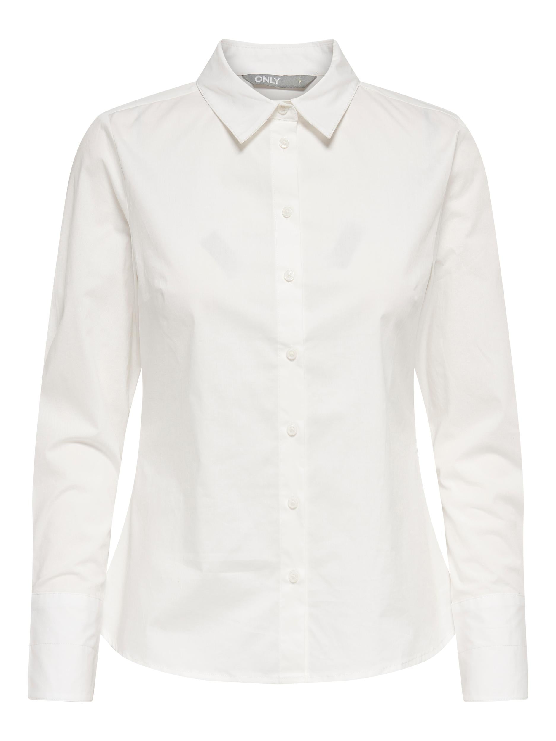 Ladies Frida Long Sleeve White Shirt-Ghost Front View