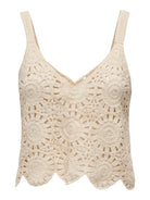 ONLY Yvonne Sleeveless Strap Top-Birch Birch model front view