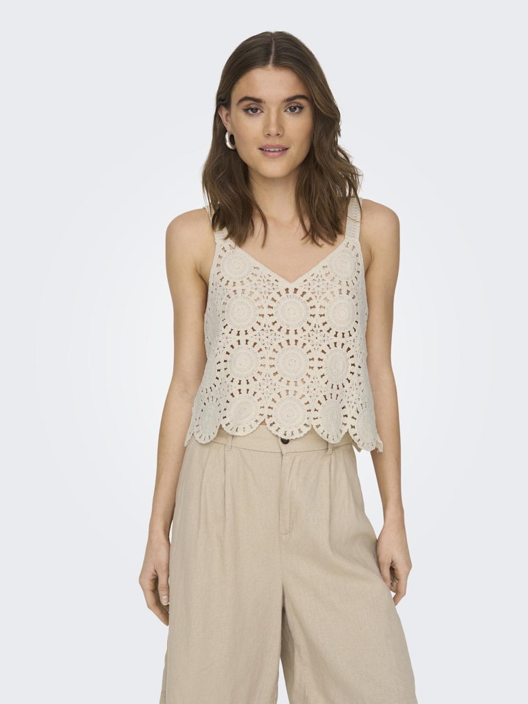 ONLY Yvonne Sleeveless Strap Top-Birch Birch front view