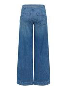 ONLY Madison High Waist Button Wide 769 Jeans Medium Blue Denim model front view