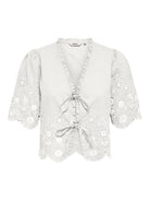 ONLY Miffy Short Sleeve Tie Top-Cloud Dancer CLOUD DANCER side view