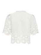 ONLY Miffy Short Sleeve Tie Top-Cloud Dancer CLOUD DANCER flat front view