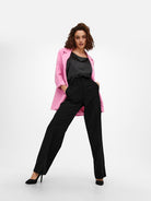 ONLY Berry Life High Waist Wide Trousers Black model front view