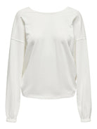 ONLY Sitta Long Sleeve 2-Way Twist O-Neck Sweatshirt-Cloud Dancer Cloud Dancer side view