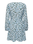 ONLY Nova Life V-Neck Long Sleeve Liva Mini Dress-Cashmere Blue Cashmere Blue detail view