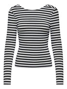 ONLY Heidi Long Sleeve Top-Black Black front view
