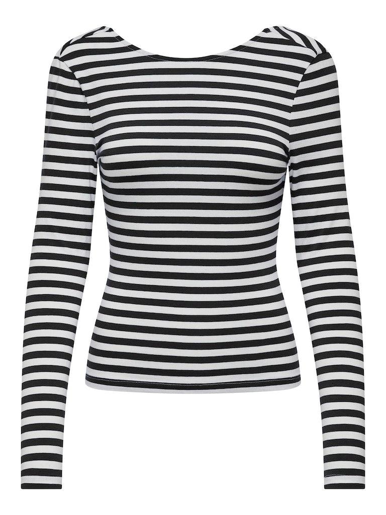 ONLY Heidi Long Sleeve Top-Black Black front view