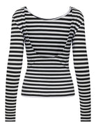 ONLY Heidi Long Sleeve Top-Black Black model front view