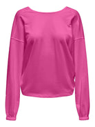 ONLY Sitta Long Sleeve 2-Way Twist O-Neck Sweatshirt-Raspberry Rose Raspberry Rose detail view