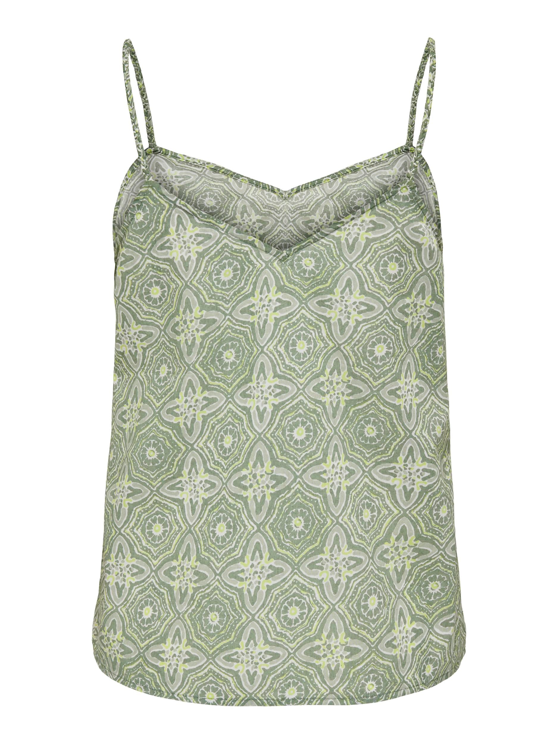Ladies Miley Singlet-Hedge Green-Front View