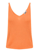 ONLY Shina Sleeveless Glitter Top Knit-Tangerine Tangerine detail view