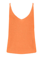 ONLY Shina Sleeveless Glitter Top Knit-Tangerine Tangerine back view