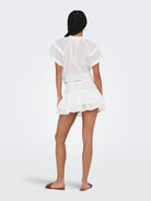 ONLY Nalla Life Mid Waist Skort-Bright White Bright White back view