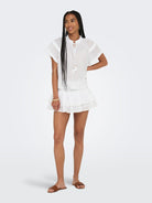 ONLY Nalla Life Mid Waist Skort-Bright White Bright White detail view