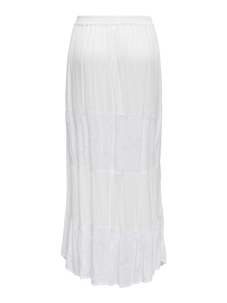 Ladies Chiara Long Skirt-Bright White-Back View