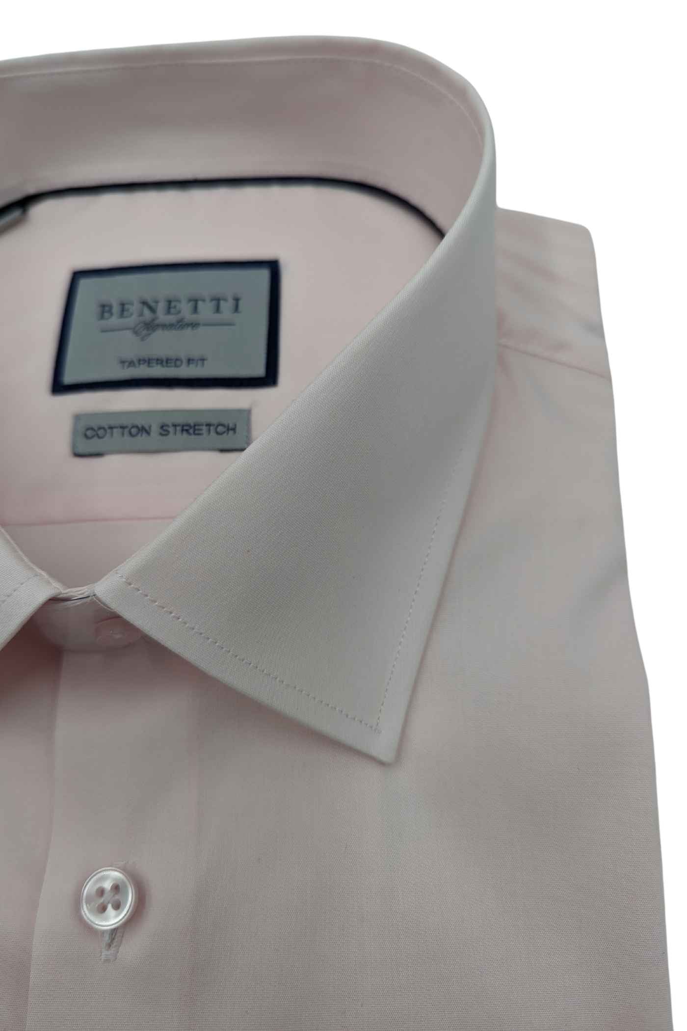 Oscar Tapered Fitted Pink Shirt-Collar view