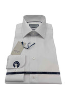 BENETTI Oscar Tapered Fitted White Shirt White model front view