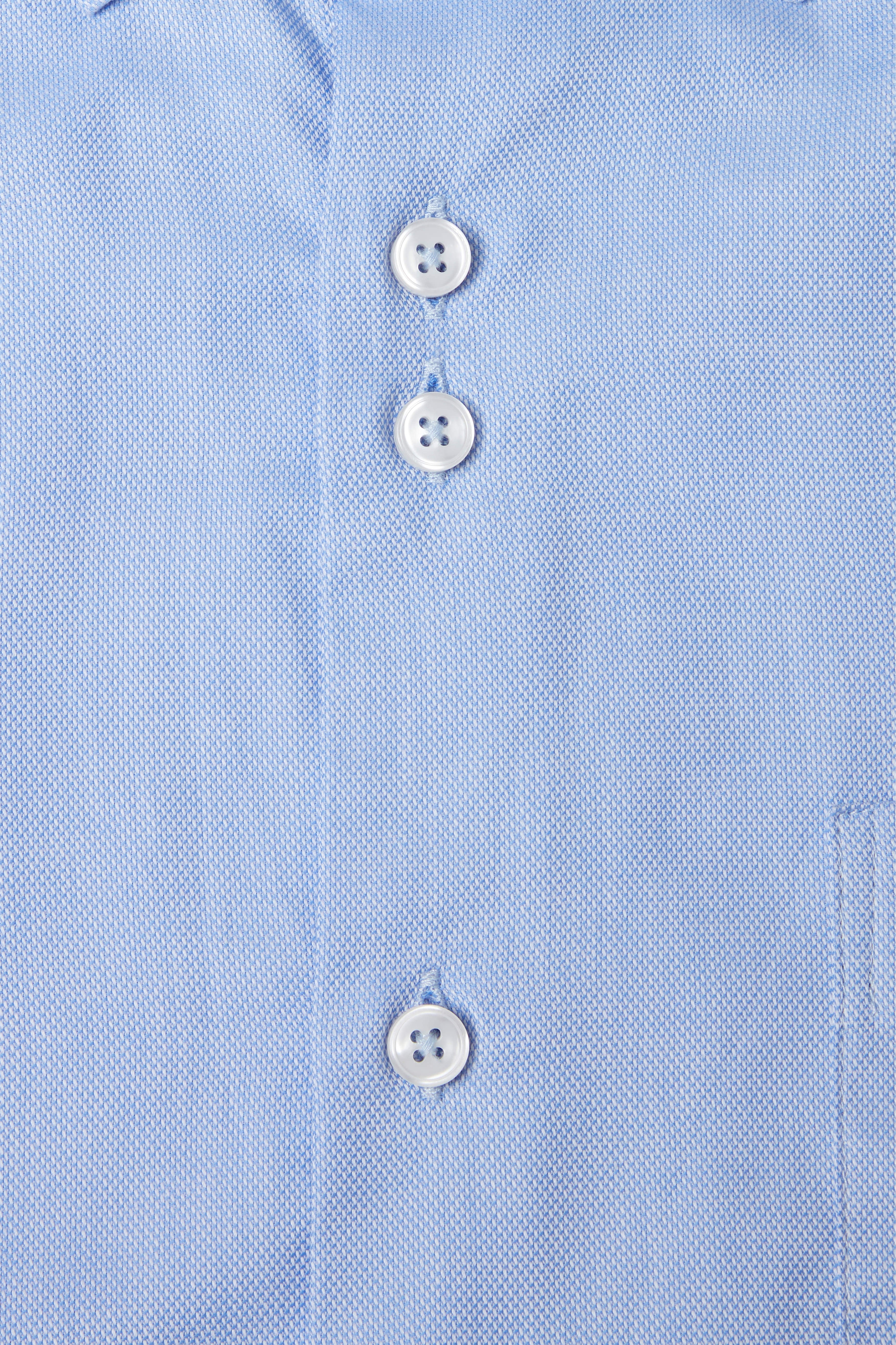 Oxford Long Sleeve Shirt - Sky-Button detail