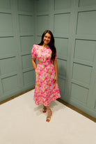 RANT & RAVE LADIES Eden Pink Midi Dress PINK front view