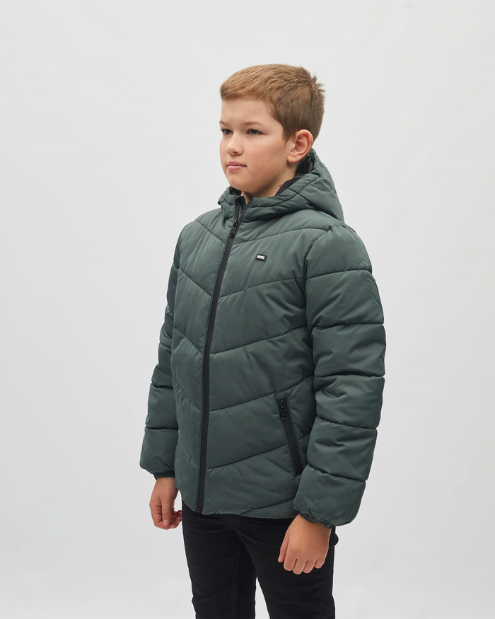 Boys Pelton Padded Olive Jacket-Side View