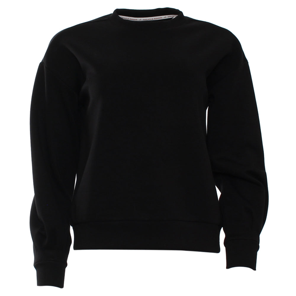 Ladies Relax & Renew Penny Black Sweater-Ghost Front View