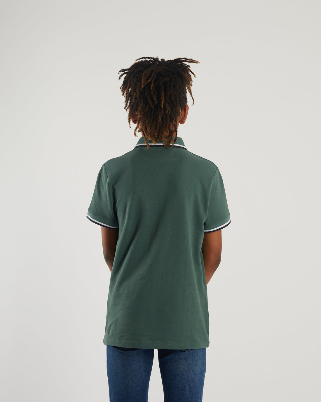 Boy's Kenton Polo - Green-Model Back View