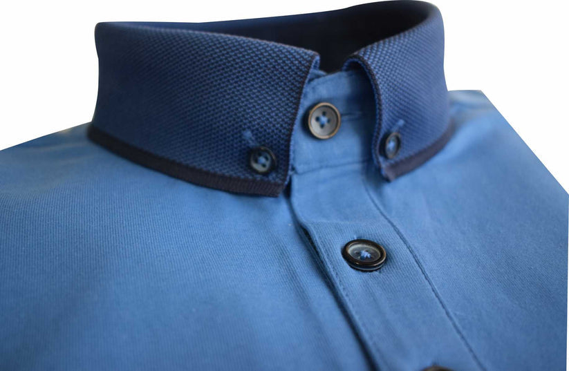 Advise Advise Knitted Collar Blue Polo BLUE detail view