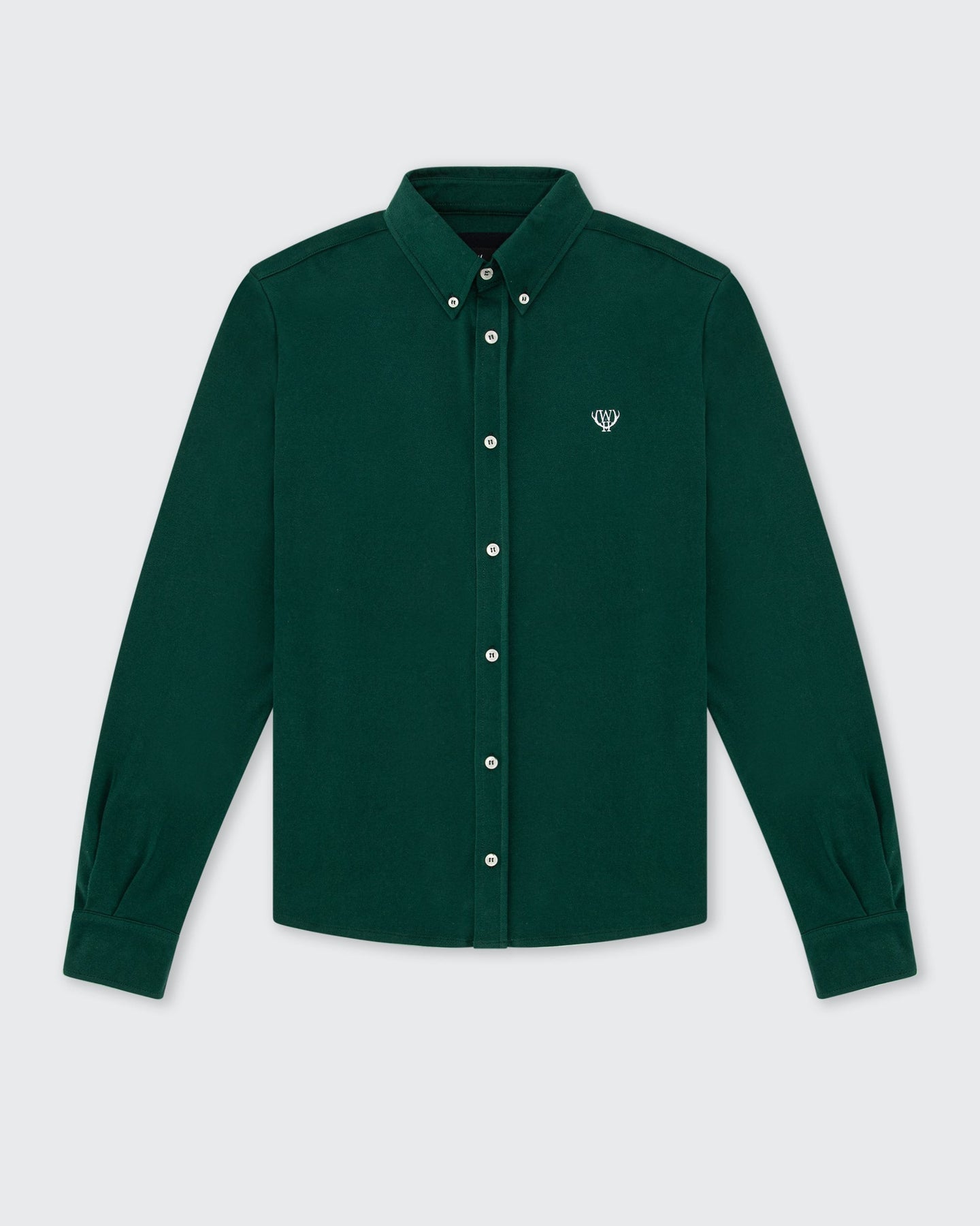 Pique Stretch Green Shirt-Front view