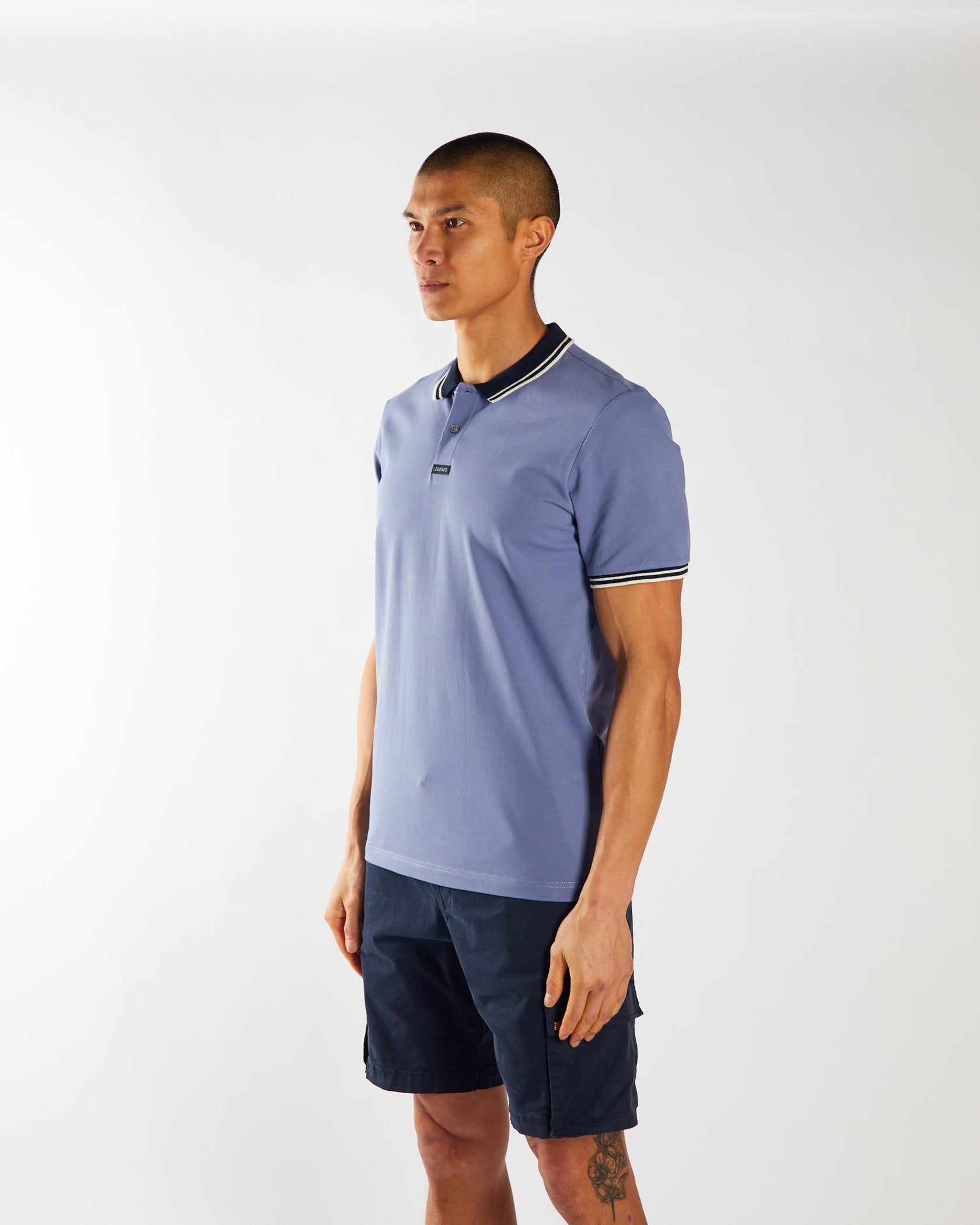 Porter Court Blue Polo Shirt-Side looking right