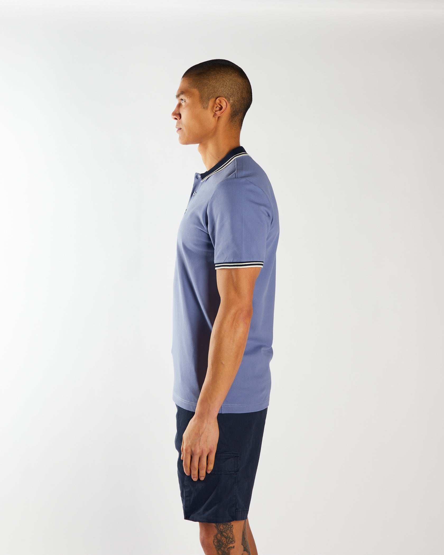 Porter Court Blue Polo Shirt-Side view