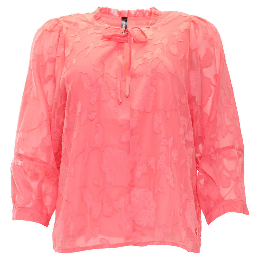 Ladies Primrose Coral Top-Ghost Front View