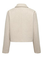 ONLY Vela Zip Short Jacket - Pumice Stone Melange Pumice Stone MELANGE detail view