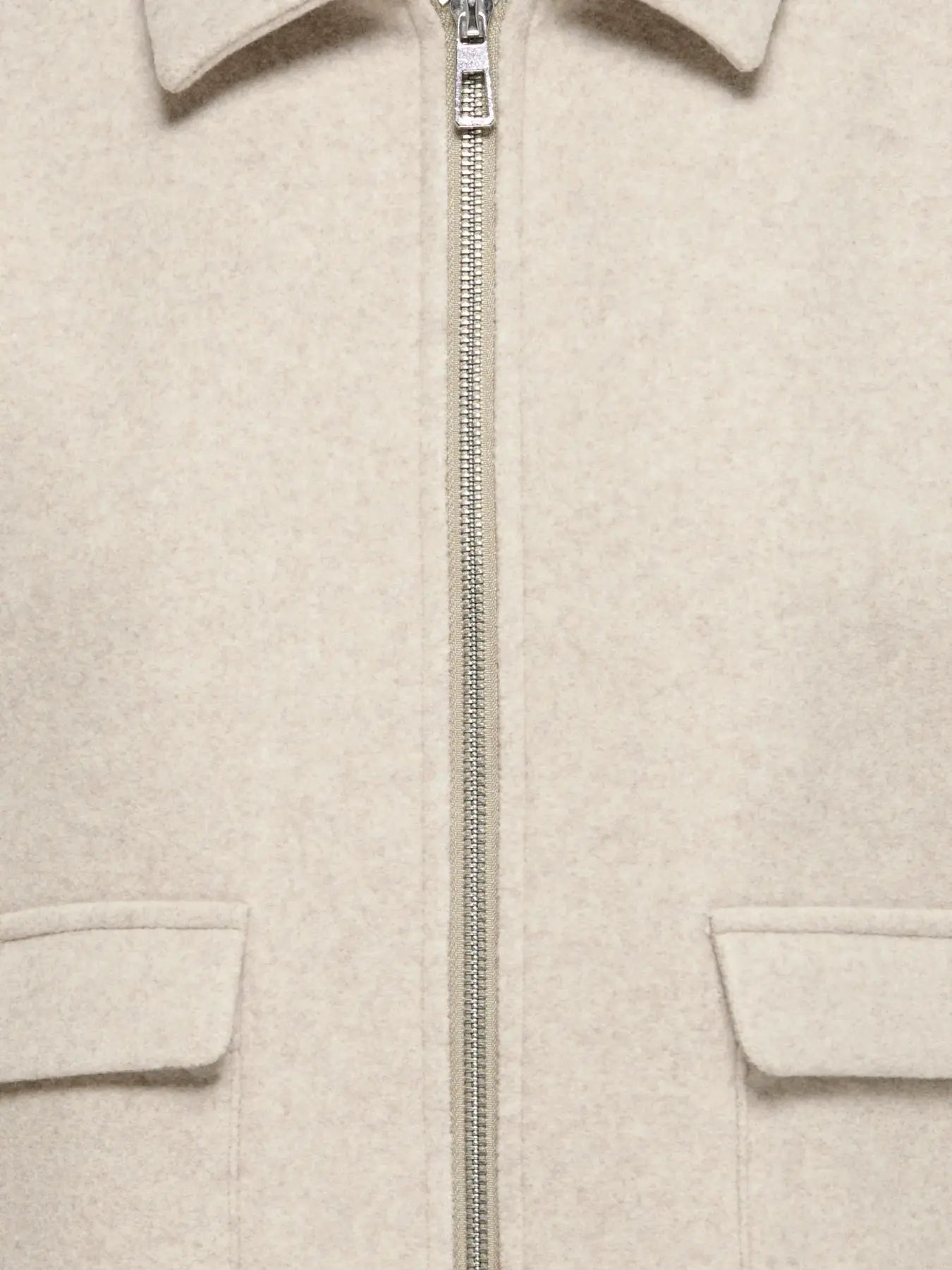Ladies Vela Zip Short Jacket - Pumice Stone Melange-Close Up View