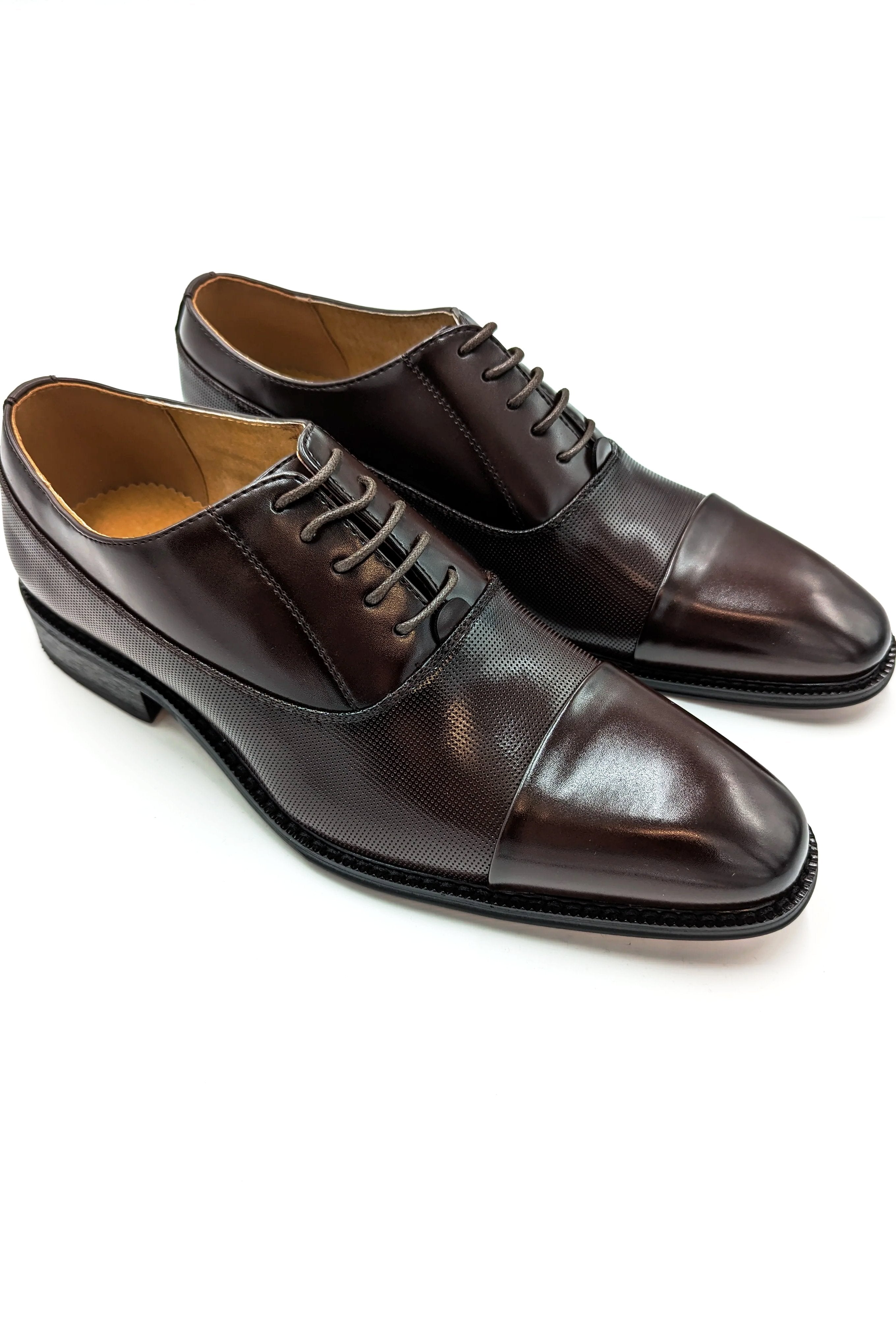 Oxford Toe Cap Dark Brown Tie Shoe-Goor-207