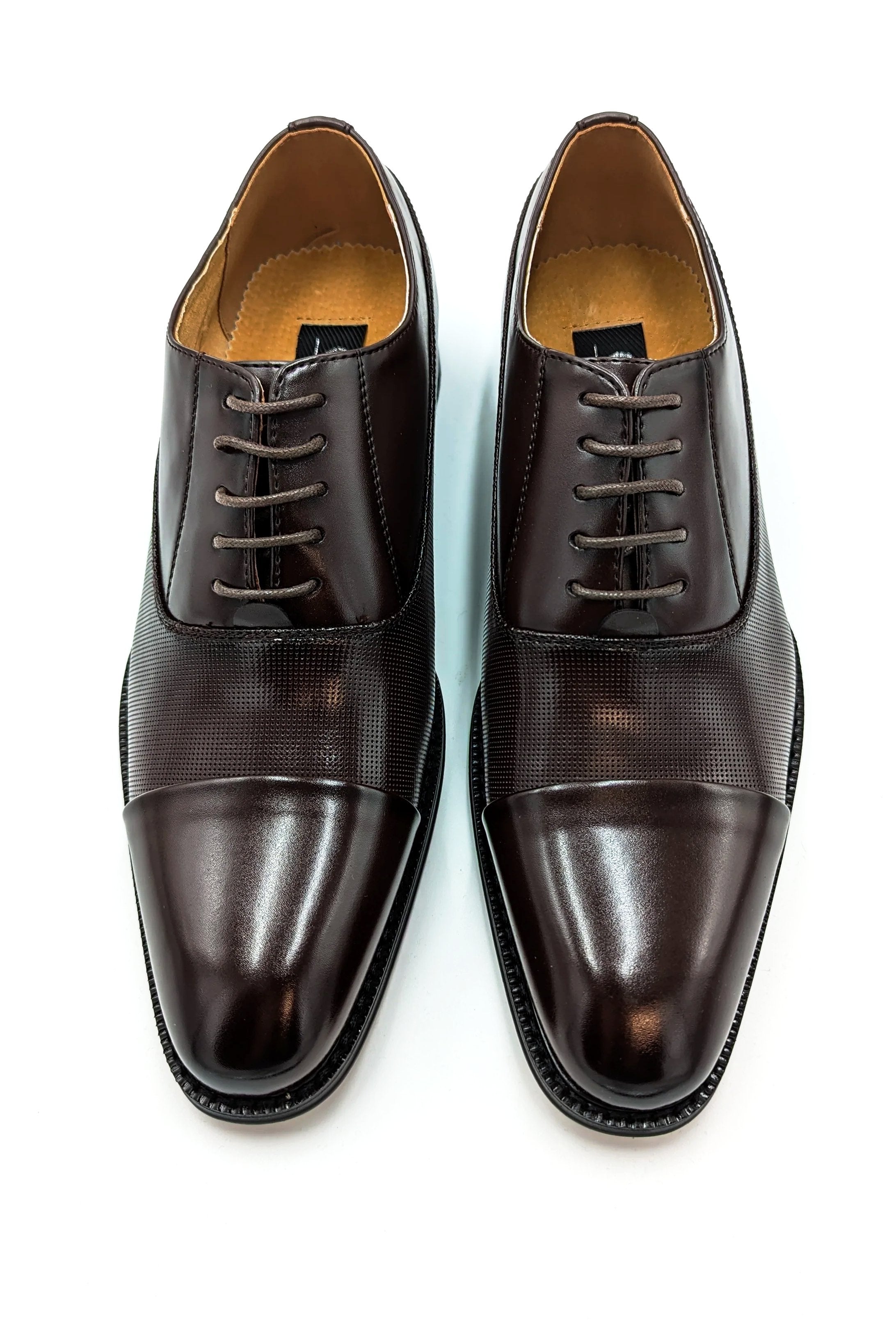Oxford Toe Cap Dark Brown Tie Shoe-Goor-207-Front view