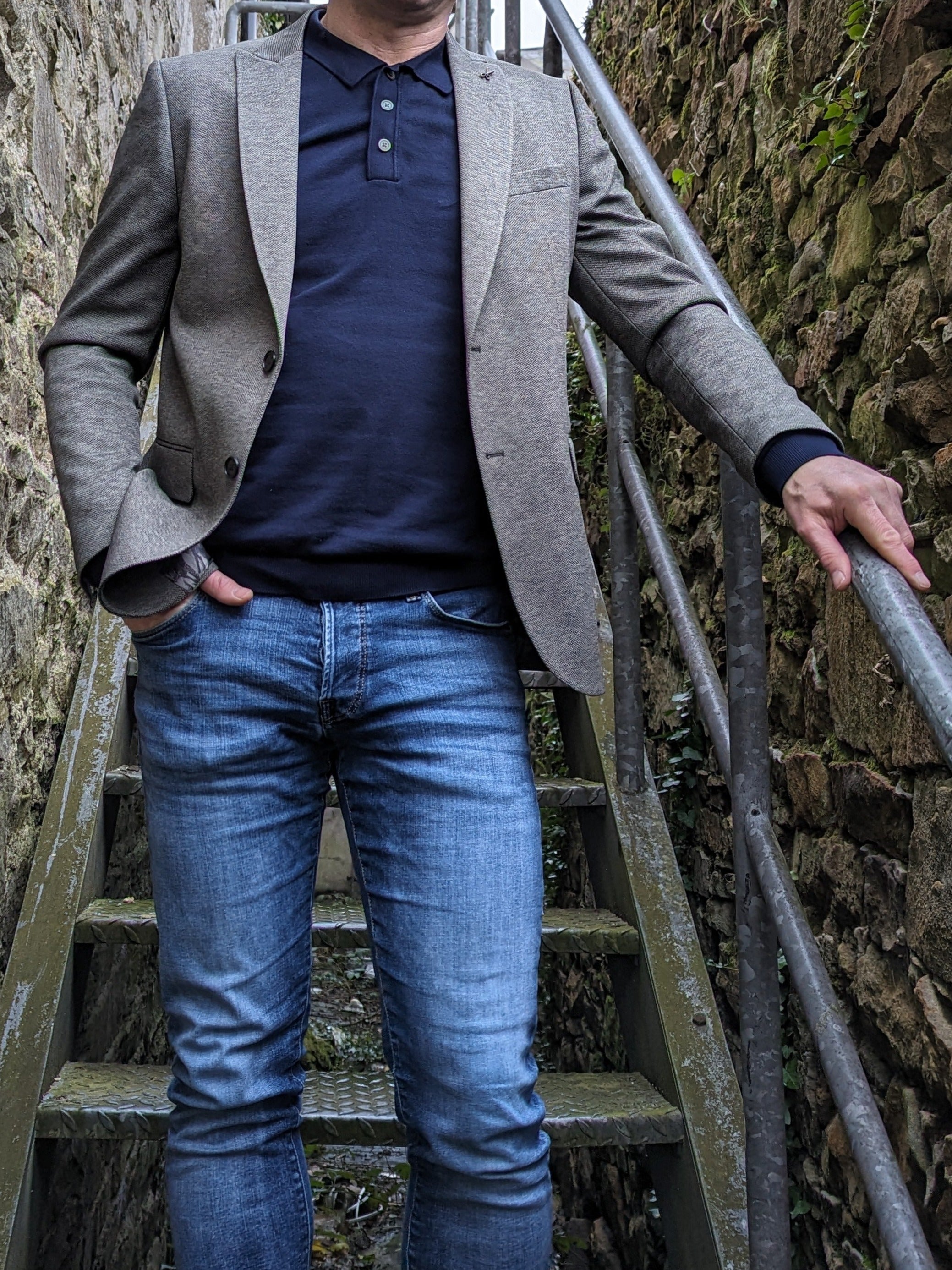 tom penn Khaki Tom Penn Blazer Khaki back view