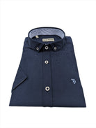 tom penn Short Sleeve Oxford Navy Shirt Navy model front view