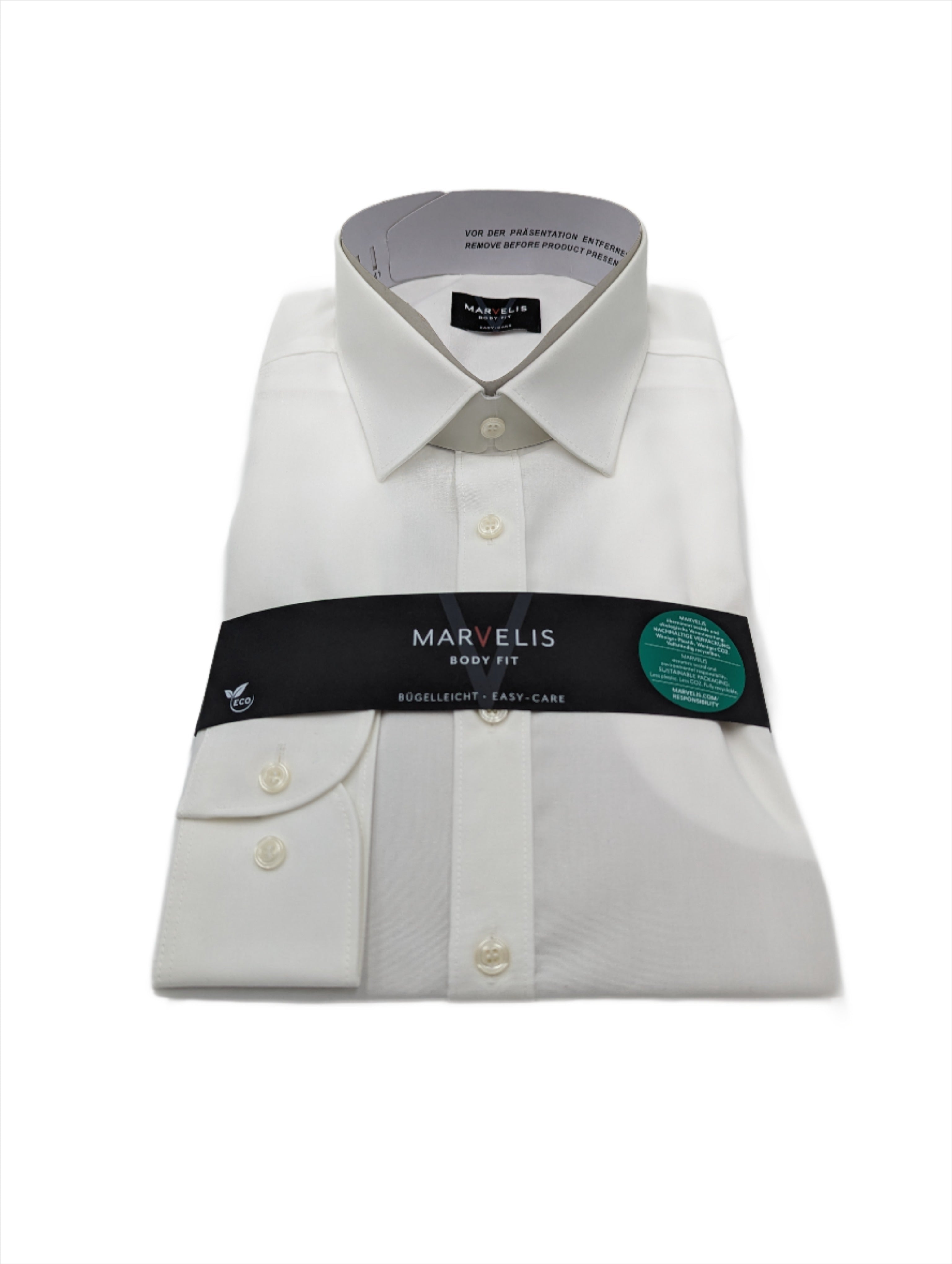 Marvelis Body Fit Ivory Shirt-Collar view